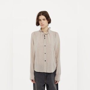 Isabel Marant Etoile.  Melphine Wooly Shirt. Beige. Size 36 (US 4).